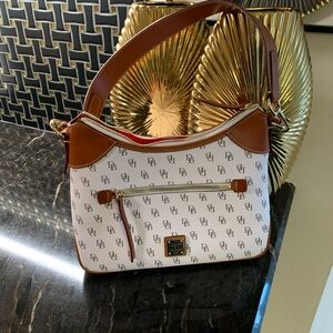 Dooney & Bourke Tan and White Shoulder Bag